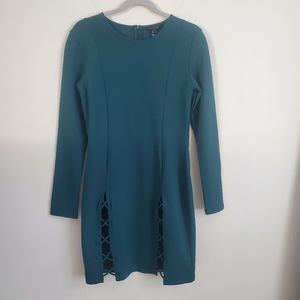 Revamped Green Bodycon Longsleeve Dress Size L Juniors